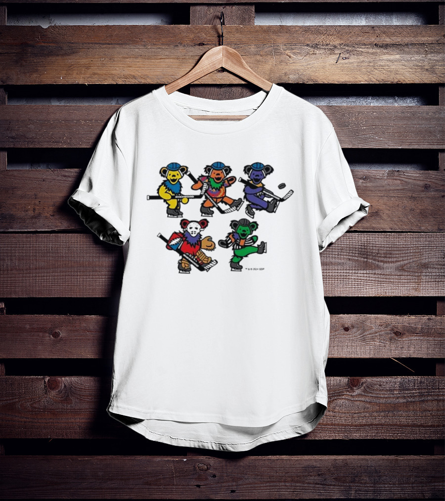Market Sherwood Grateful Dead Dancing Bears Colorful Collaboration T-Shirt