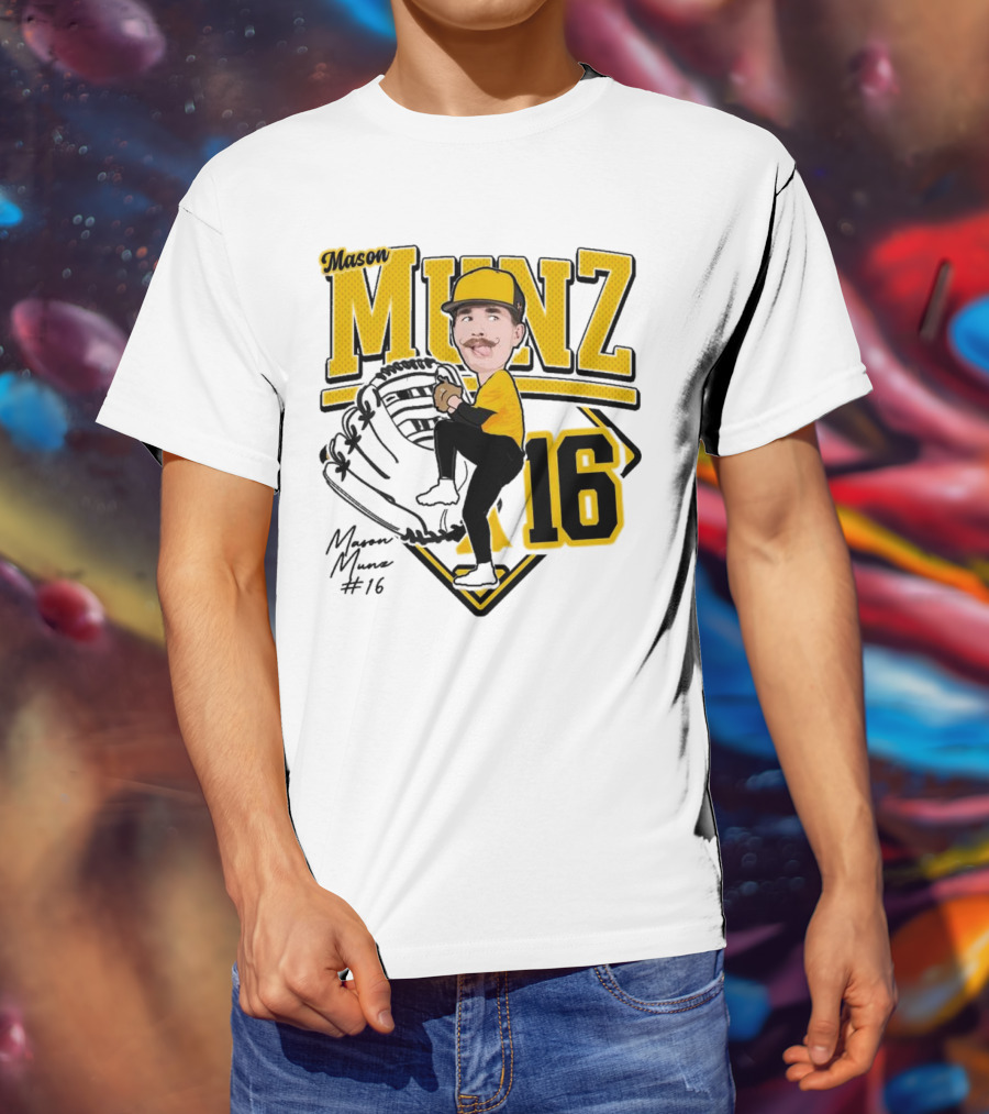 Mason Munz Baseball 2025 Player 16 Caricature T-Shirt