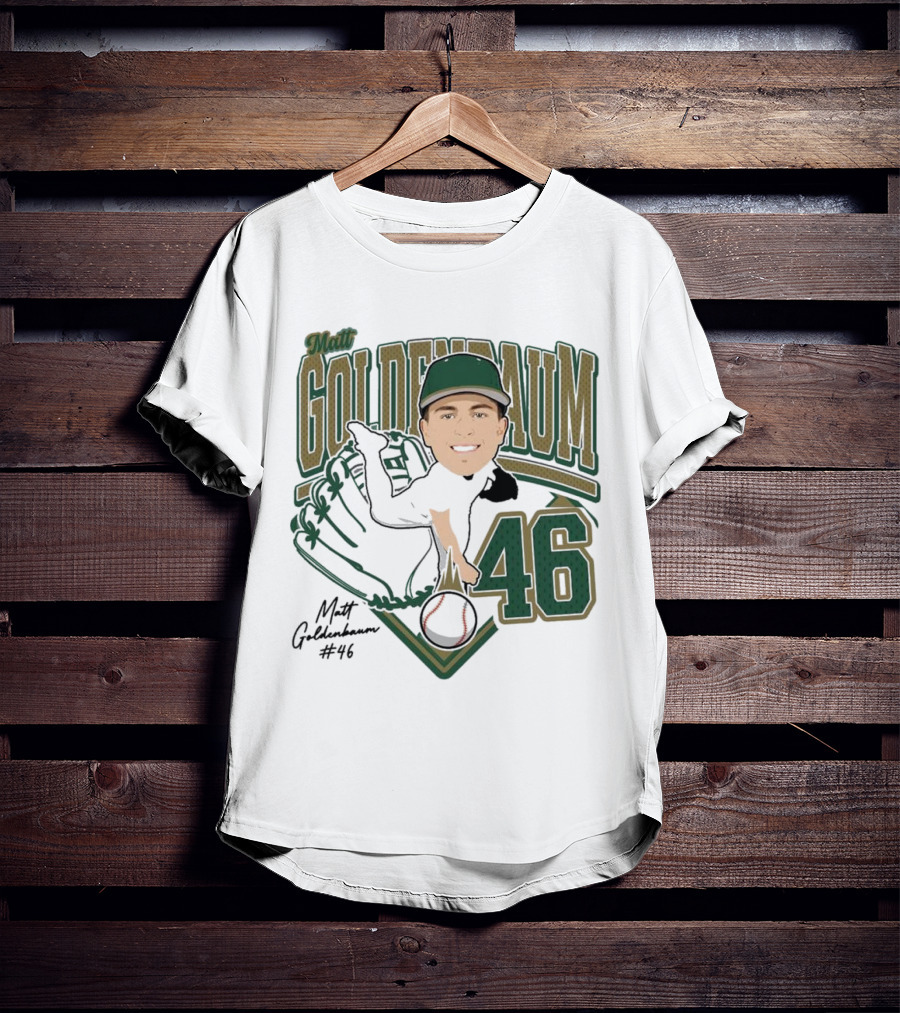 Matt Goldenbaum 46 Baseball Glove Illustration 2025 T-Shirt