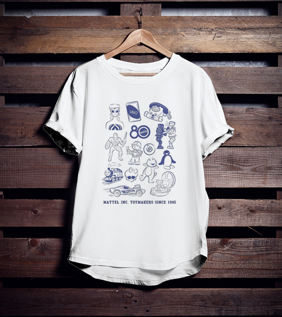 Masters Of The Universe UNO Barbie Hot Wheels Fisher Price Mattel Creations 80th Icons T-Shirt