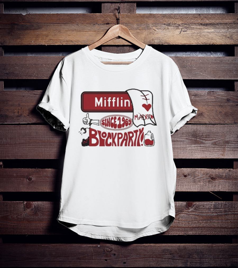 Mifflin Block Party Madison Since 1969 Heart Thumbs Up T-Shirt