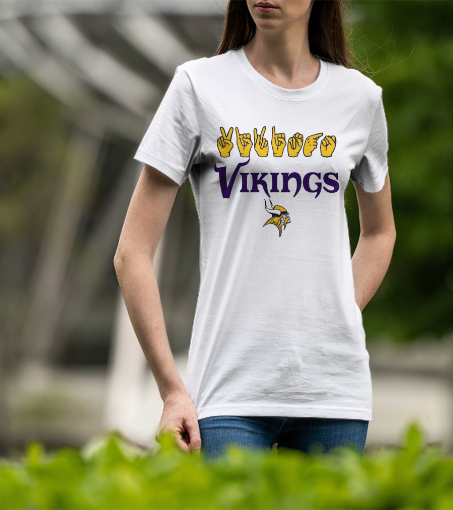Minnesota Vikings NFL ASL Love Sign American Sign Language T-Shirt