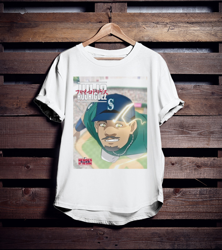 Seattle Mariners Julio Rodriguez Anime Heroes Of The Game MLB J-Rod T-Shirt
