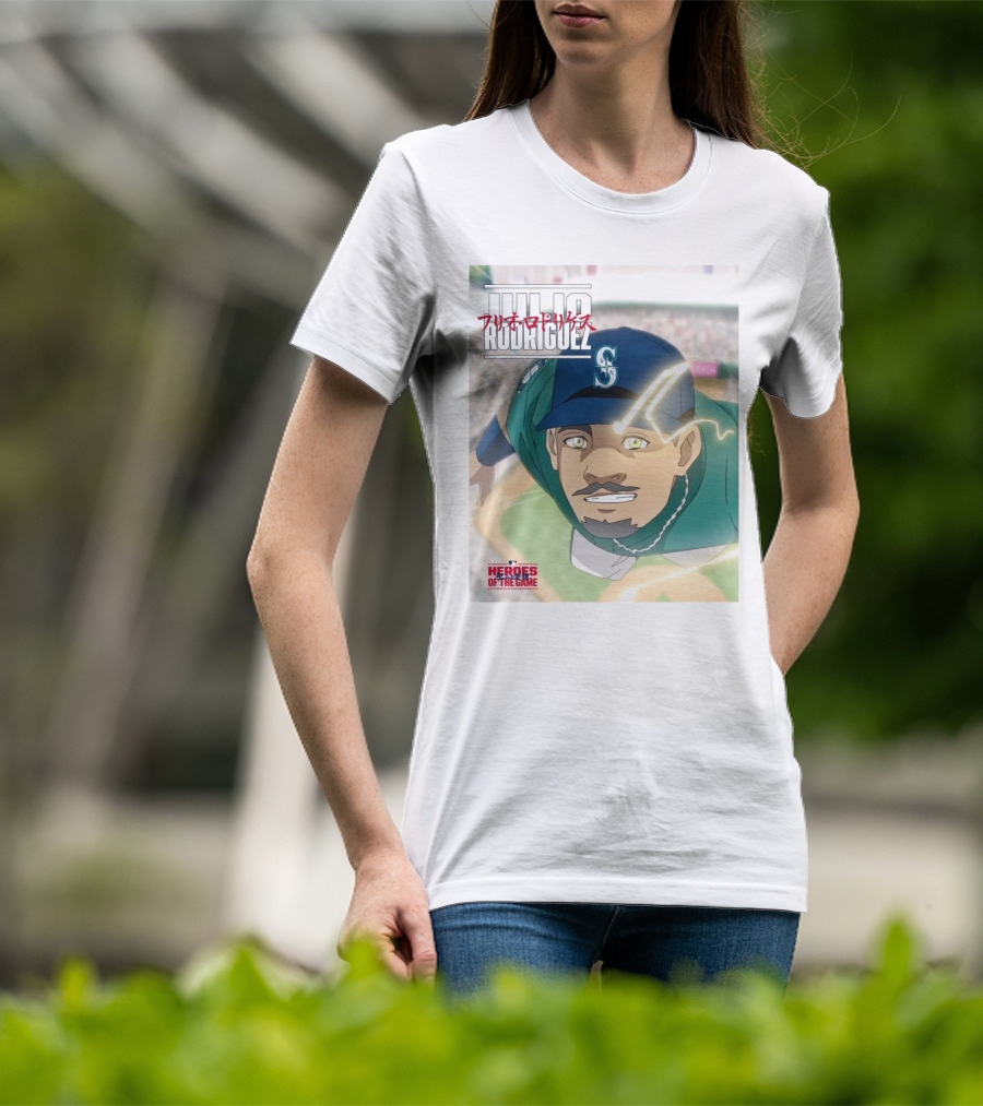 Seattle Mariners Julio Rodriguez Anime Heroes Of The Game MLB J-Rod T-Shirt