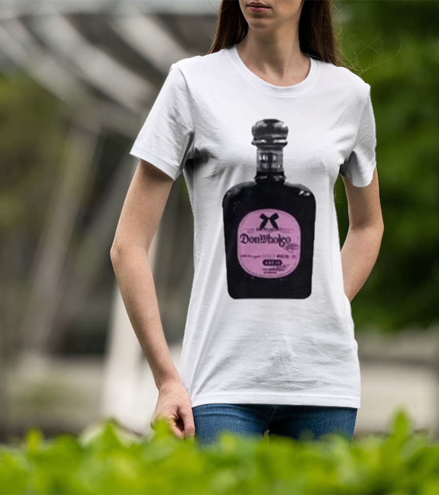 Monaleo Donwholeo Tequila Bottle Pink Label T-Shirt