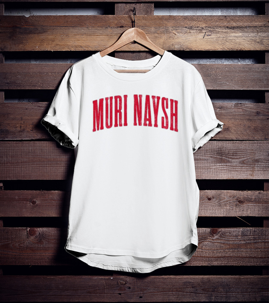 Muri Naysh Red Sparkle Bold Text T-Shirt