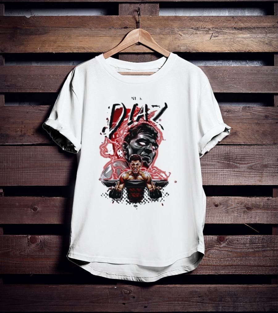 Nate Nick Diaz Electric Aura Fight Scene T-Shirt