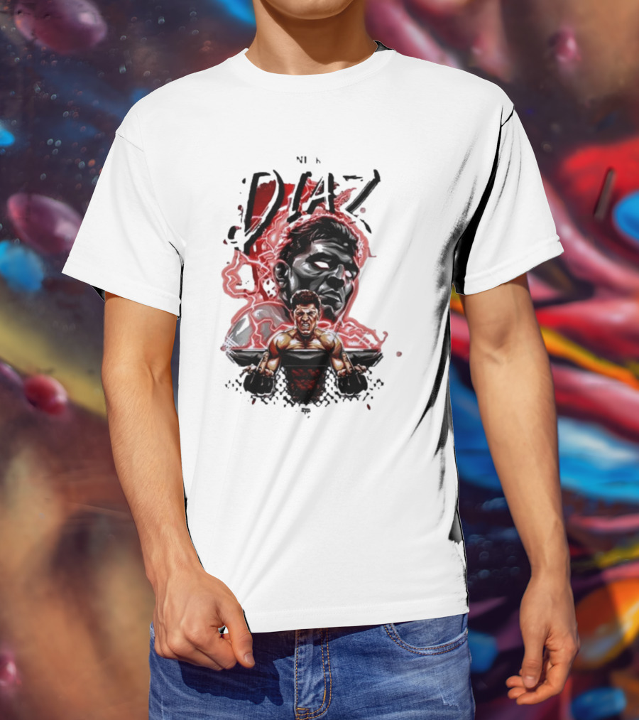 Nate Nick Diaz Electric Aura Fight Scene T-Shirt