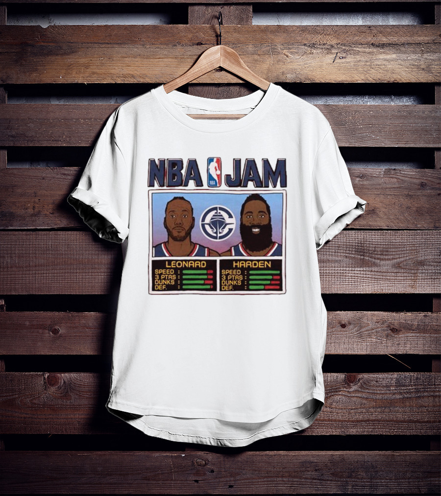 NBA Jam Leonard Harden Clippers Player Stats T-Shirt