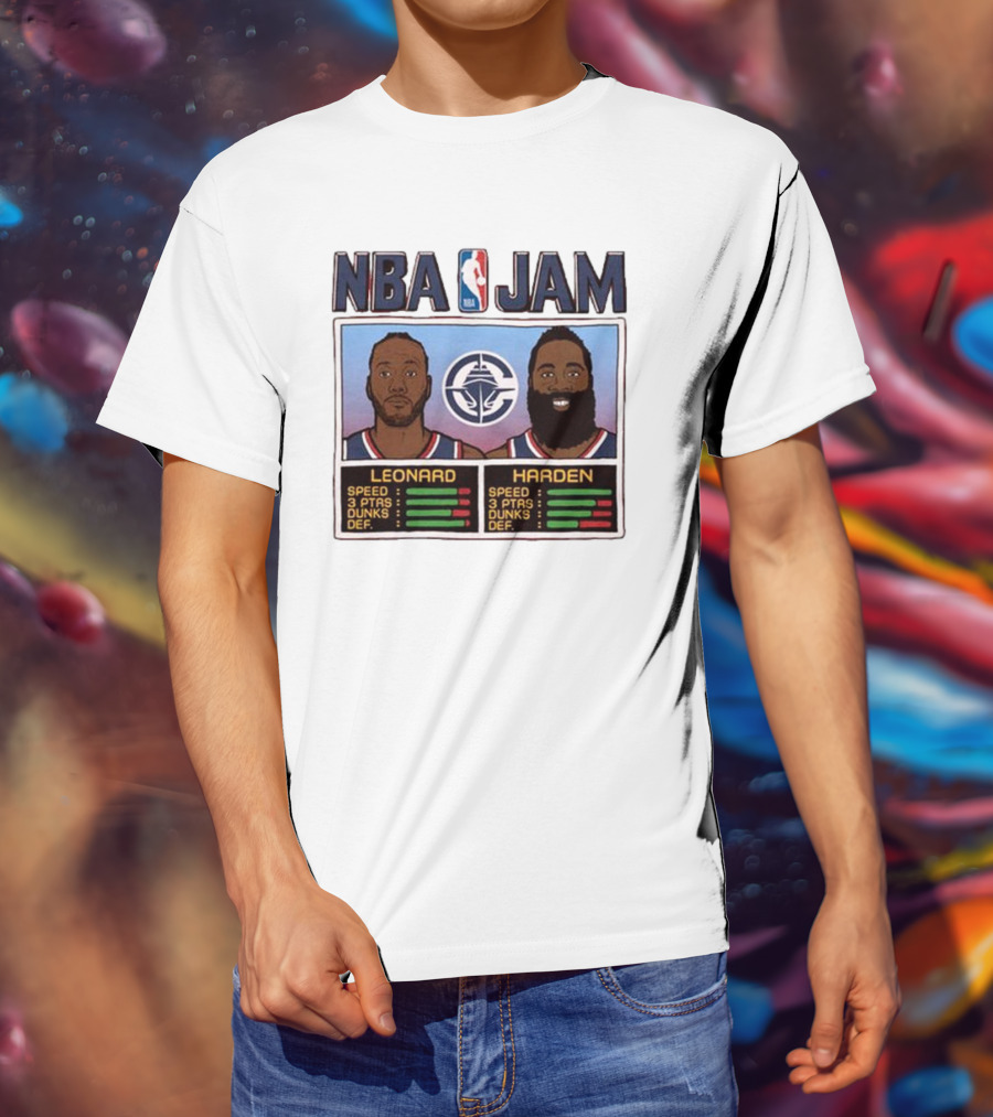 NBA Jam Leonard Harden Clippers Player Stats T-Shirt
