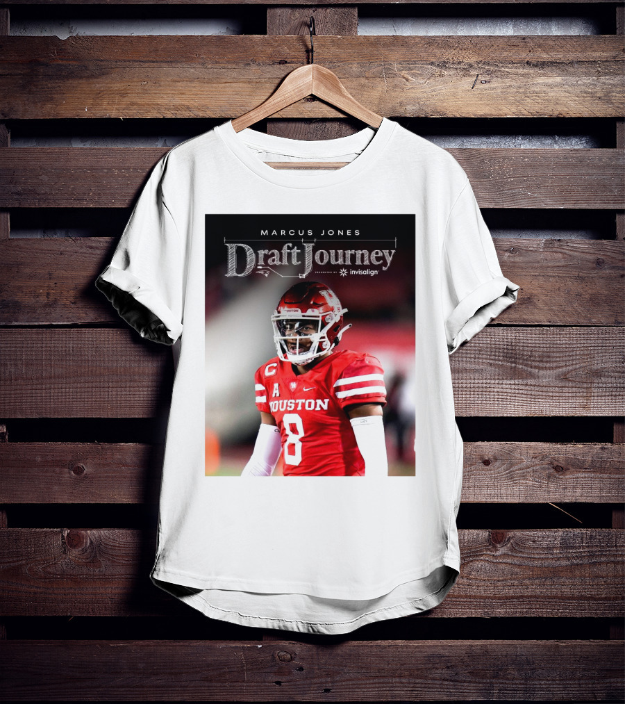 Marcus Jones New England Patriots NFL Draft Journey Houston Football T-Shirt