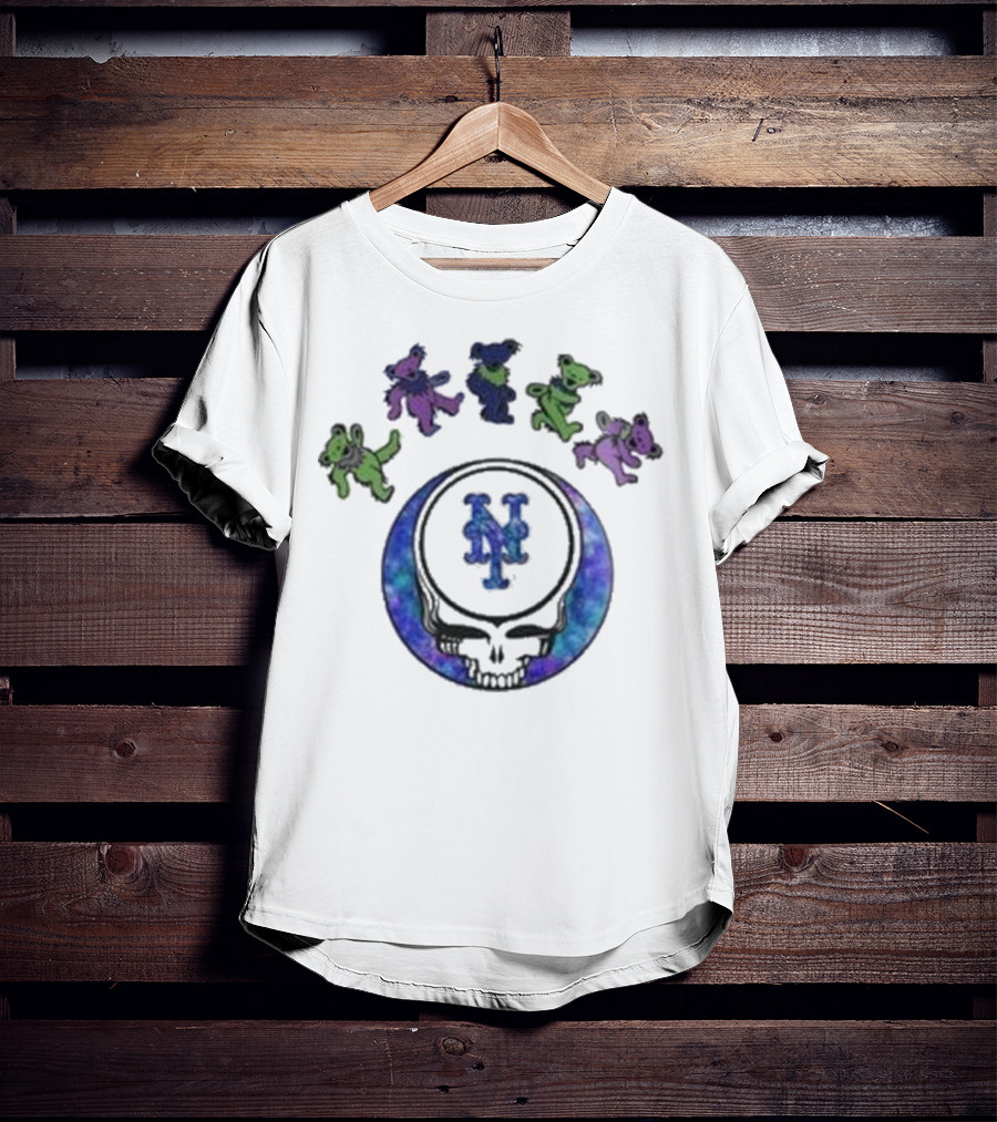 New York Mets Skull 2025 Grateful Dead Night Baseball T-Shirt