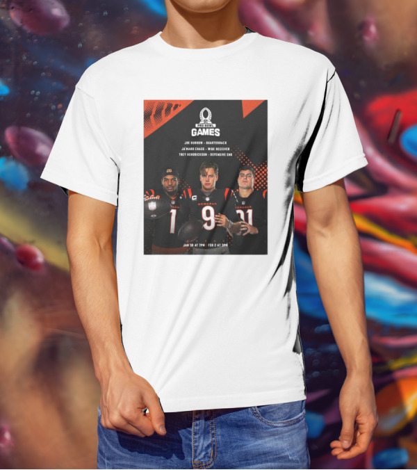 Pro Bowl Games 2025 Joe Burrow Ja’marr Chase Trey Hendrickson Jan 30 Feb 2 Bengals NFL T-Shirt
