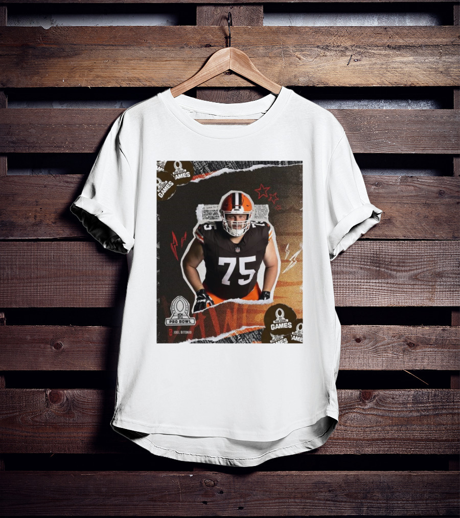 NFL Pro Bowl Games 2025 Joel Bitonio Cleveland Browns 75 T-Shirt