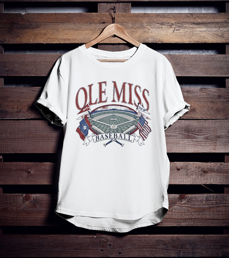 Ole Miss Baseball Fanbase Home Field Flags T-Shirt
