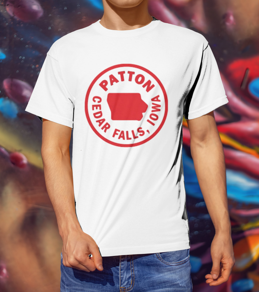 Patton Cedar Falls Iowa Map Circle T-Shirt