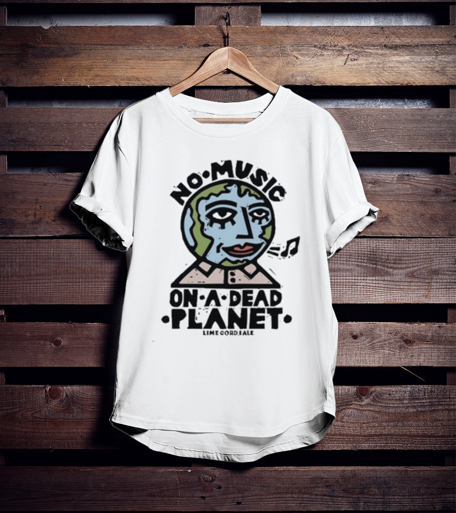 No Music On A Dead Planet Earth Head With Collar T-Shirt