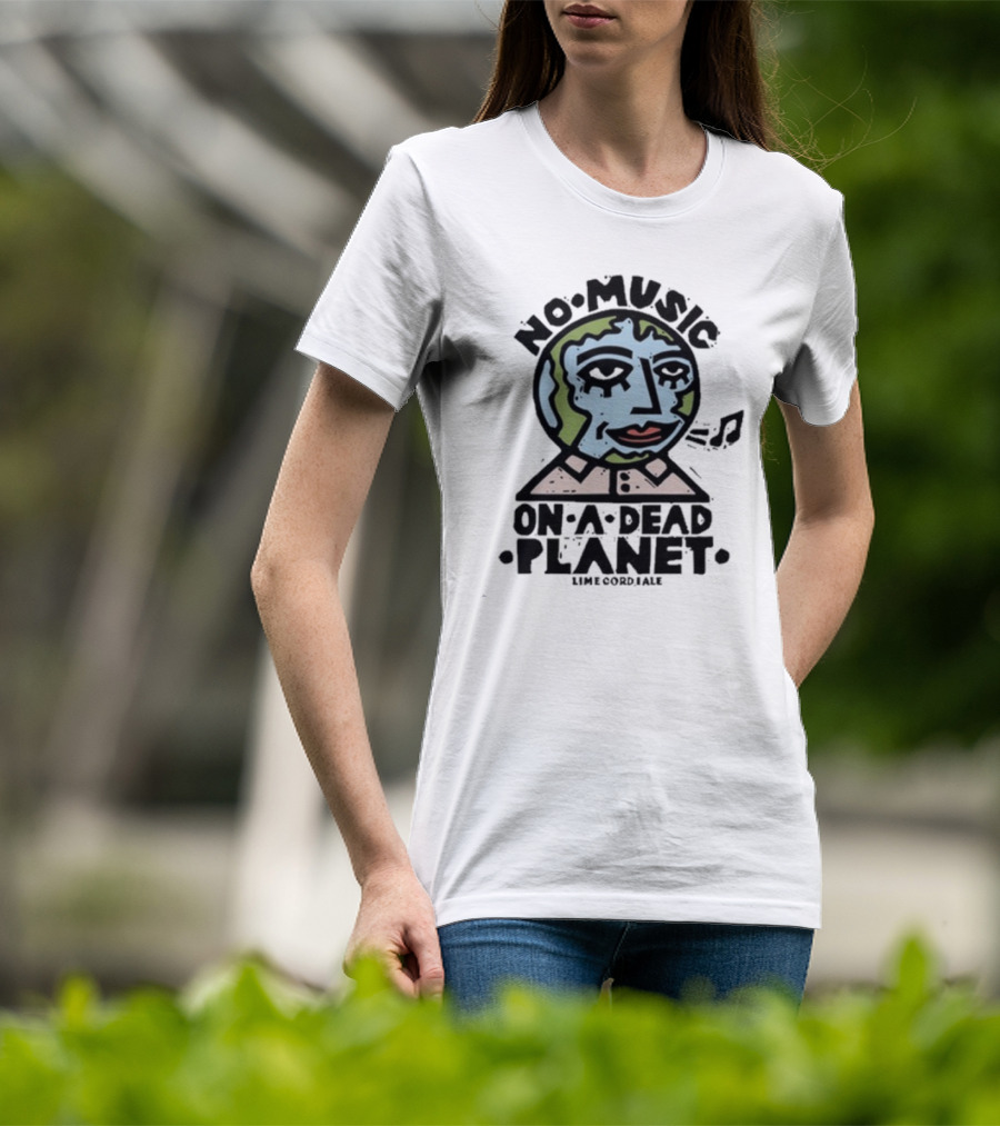 No Music On A Dead Planet Earth Head With Collar T-Shirt