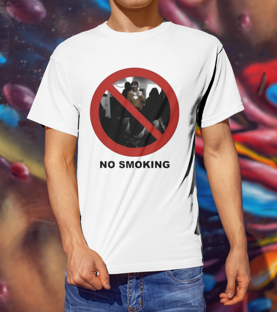 No Smoking Circle Icon With Anonymous Figure T-Shirt