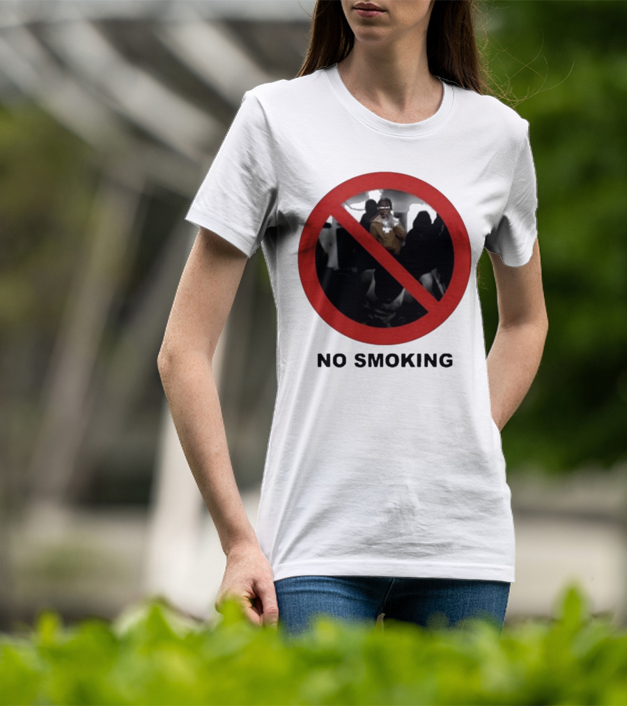 No Smoking Circle Icon With Anonymous Figure T-Shirt