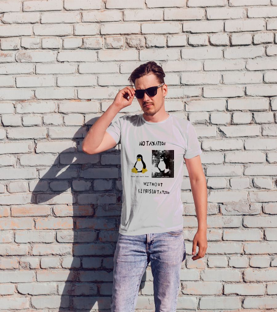 No Taxation Without Representation Unhappy Feet Penguin T-Shirt