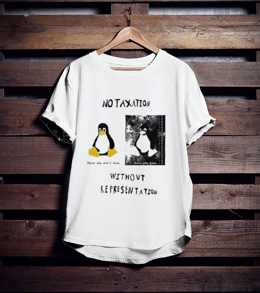No Taxation Without Representation Unhappy Feet Penguin T-Shirt