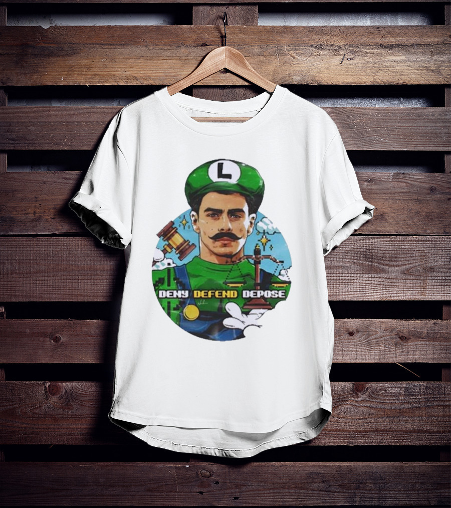 Nordacious Store Deny Defend Depose Mario Luigi Parody T-Shirt