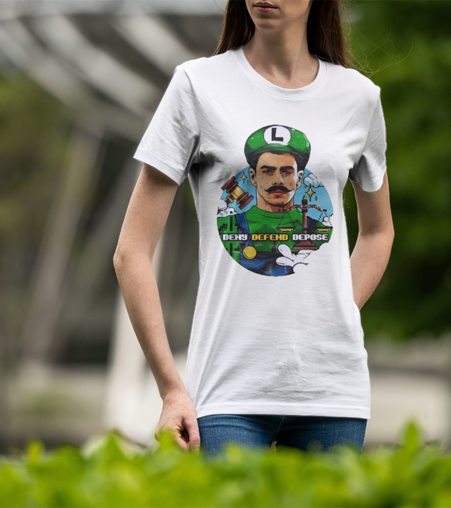 Nordacious Store Deny Defend Depose Mario Luigi Parody T-Shirt