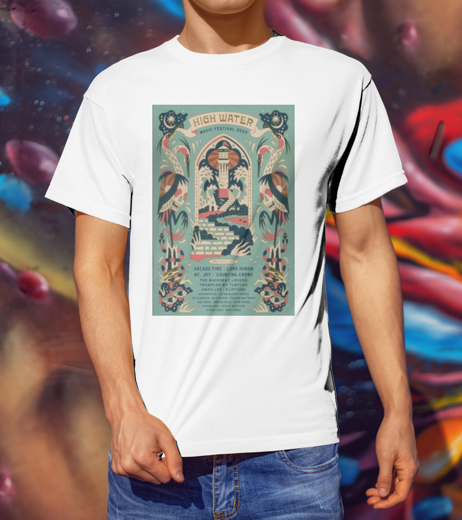High Water Music Festival 2025 North Charleston SC April 26-27 Arcade Fire Lord Huron Mt Joy Counting Crows T-Shirt