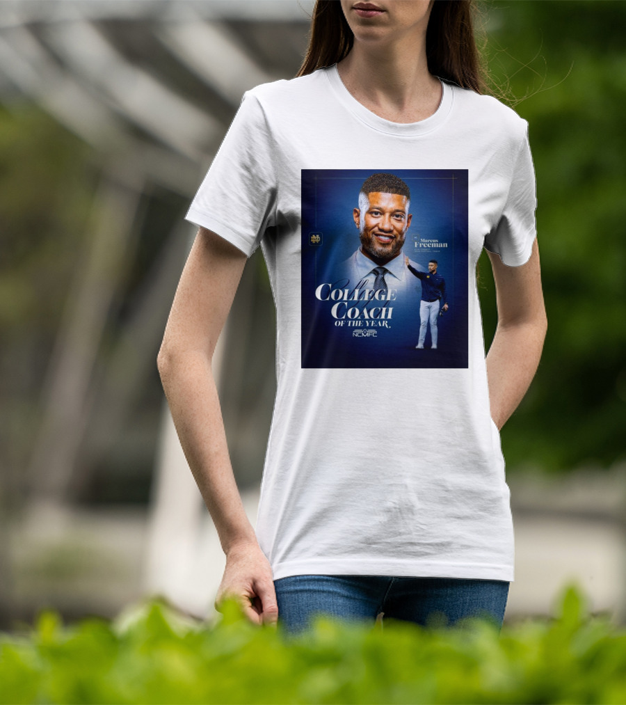 Marcus Freeman 2025 Notre Dame Fighting Irish NCMFC College Coach Of The Year T-Shirt