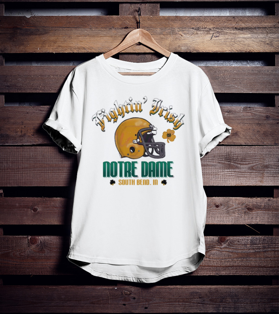 Fighting Irish Vintage Notre Dame Football South Bend IN Helmet Icon T-Shirt