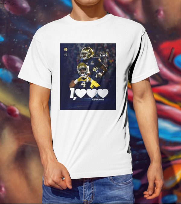 Notre Dame Fighting Irish Jeremiyah Love 1000 Rushing Yards T-Shirt