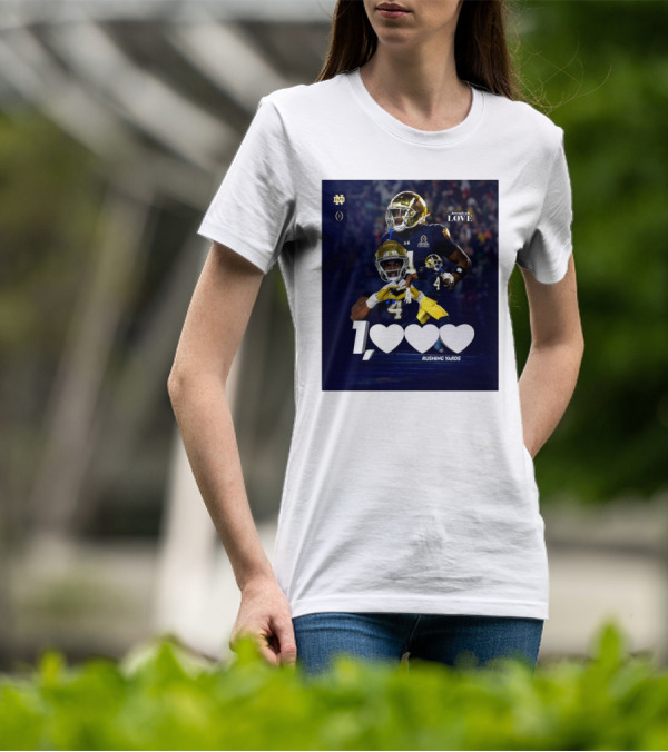 Notre Dame Fighting Irish Jeremiyah Love 1000 Rushing Yards T-Shirt