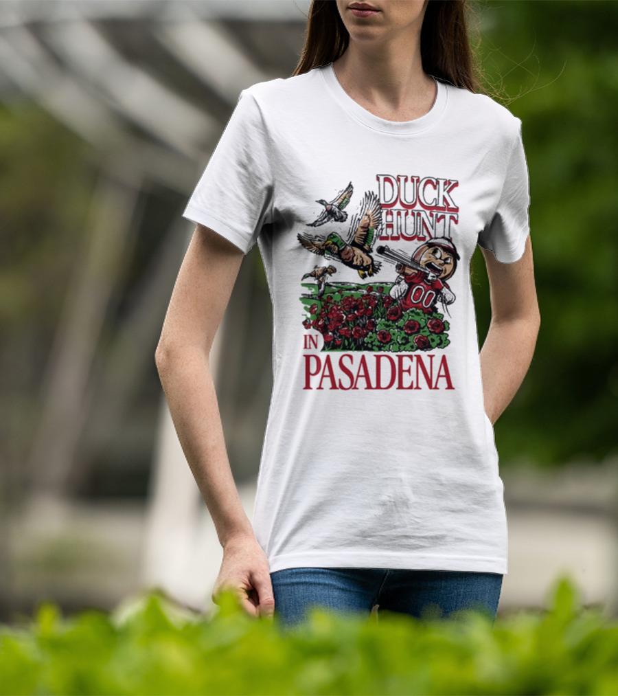 Duck Hunt In Pasadena Football Roses Retro Style T-Shirt