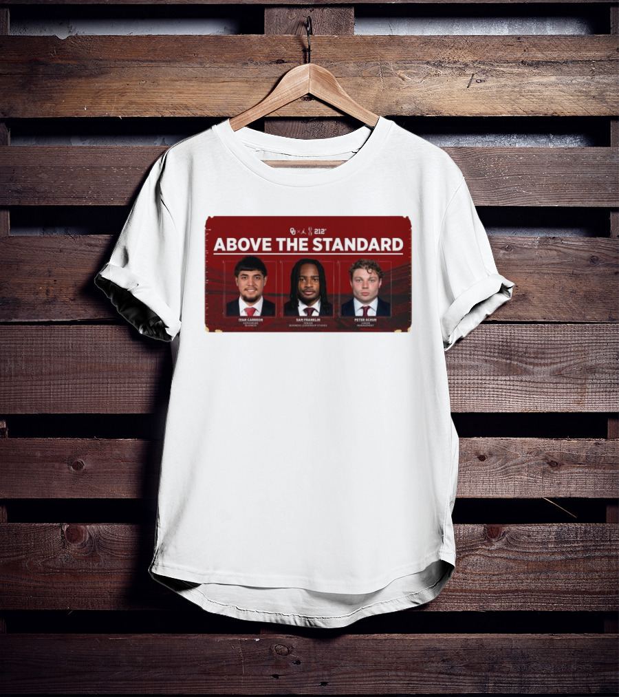 OU 212° Above The Standard Ivan Carreon Sam Franklin Peter Schuh Football T-Shirt