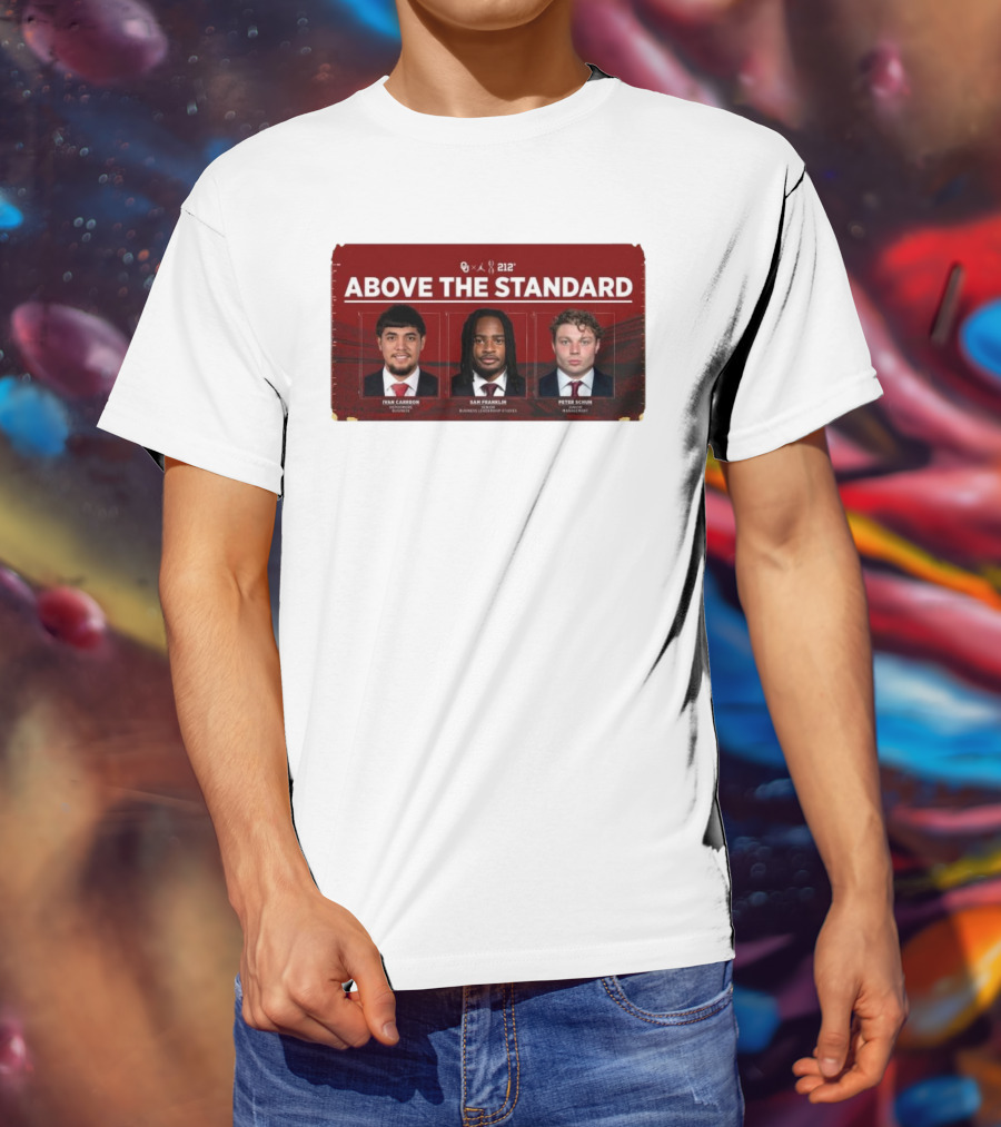 OU 212° Above The Standard Ivan Carreon Sam Franklin Peter Schuh Football T-Shirt