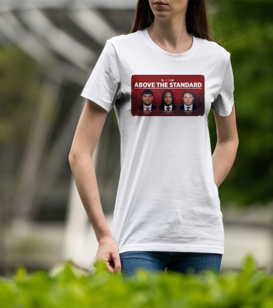 OU 212° Above The Standard Ivan Carreon Sam Franklin Peter Schuh Football T-Shirt