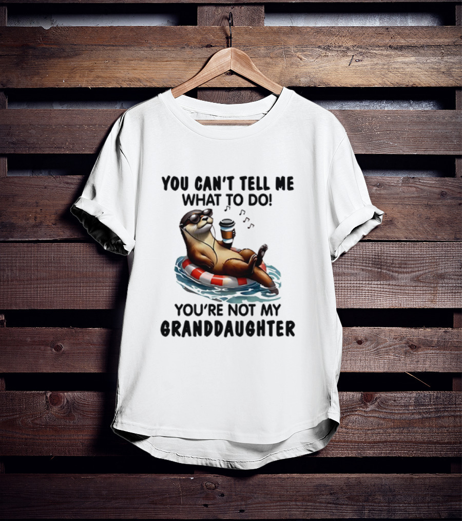 Otter You Can’t Tell Me What To Do Chill Floating On Water With Drink T-Shirt