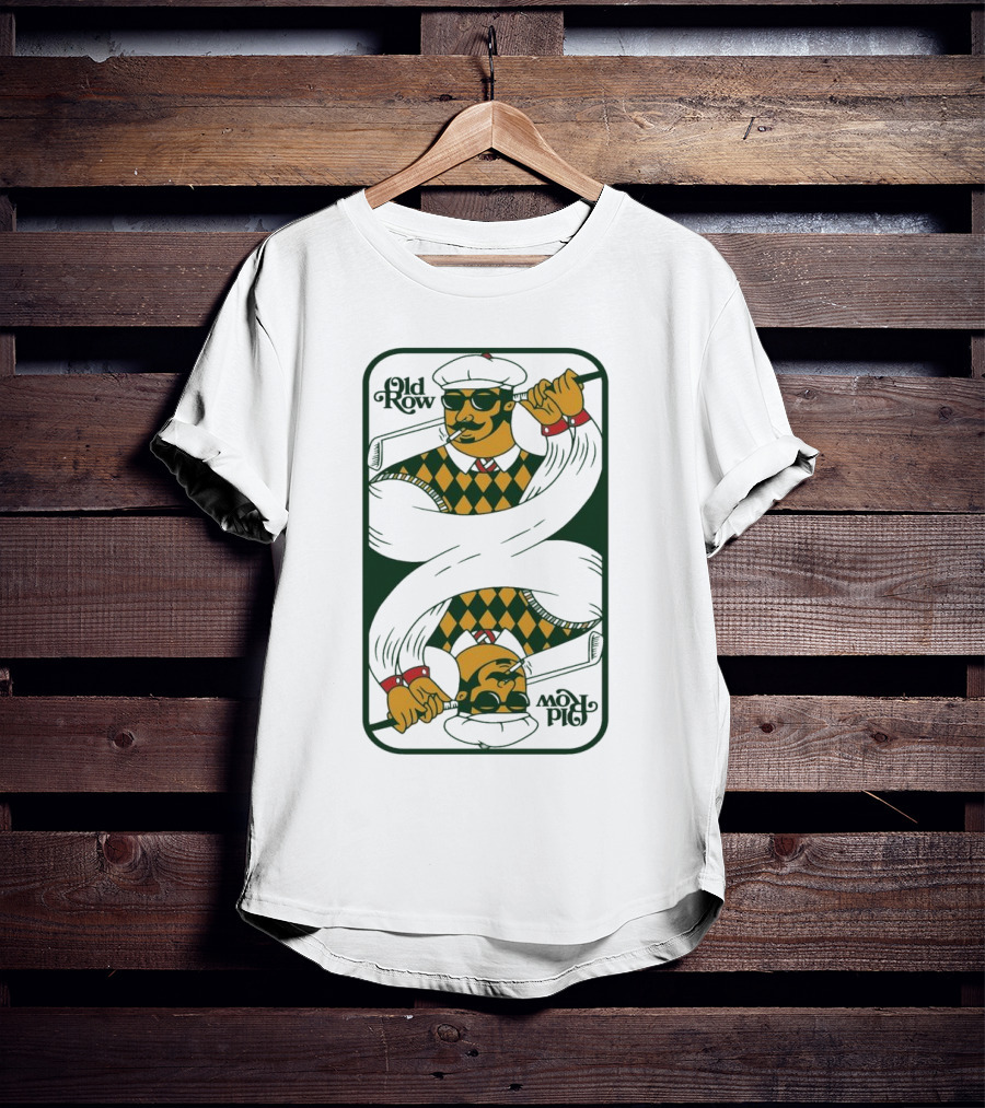 Old Row Golf Playing Card Ace Pipe Pattern T-Shirt