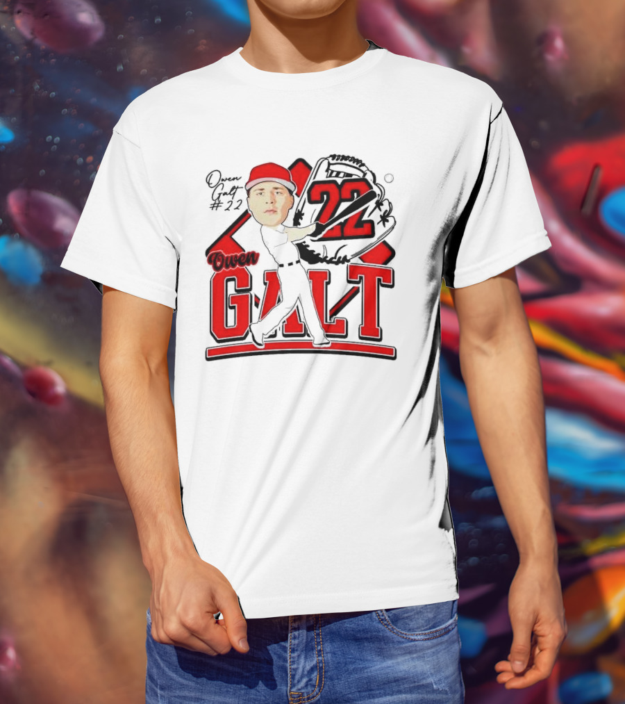 Owen Galt 22 Louisiana Ragin Cajuns Baseball Player Caricature T-Shirt