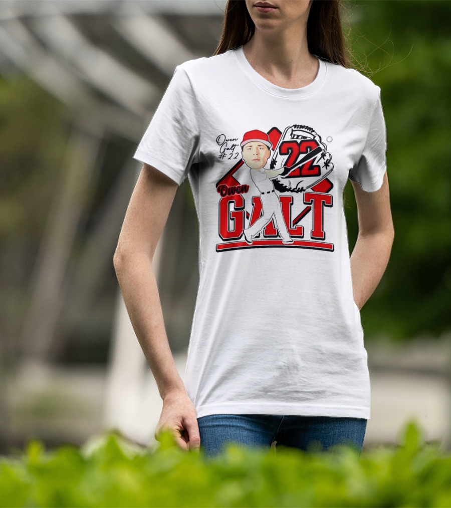 Owen Galt 22 Louisiana Ragin Cajuns Baseball Player Caricature T-Shirt