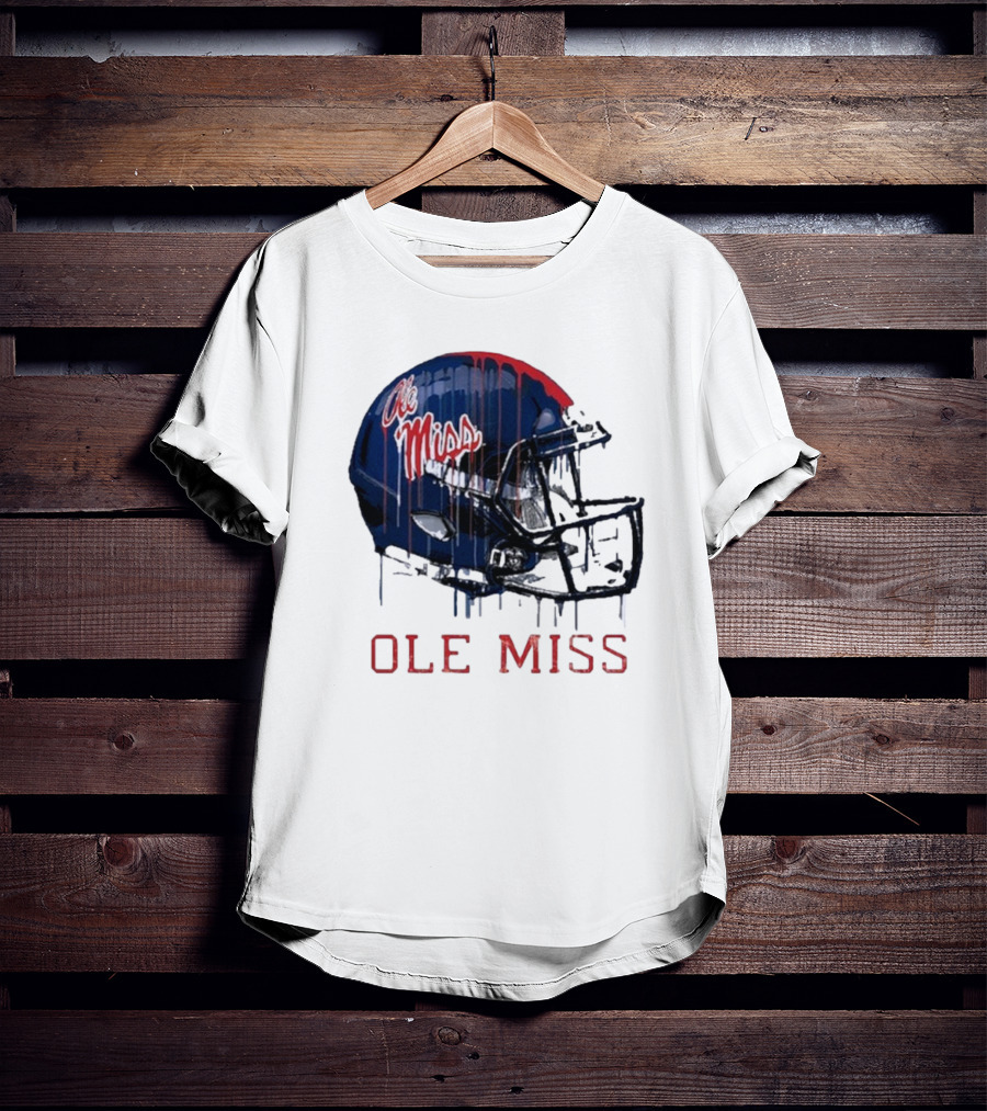 Ole Miss Dripping Football Helmet T-Shirt