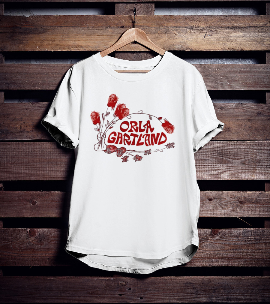 Orla Gartland Red Flower Faces And Text T-Shirt
