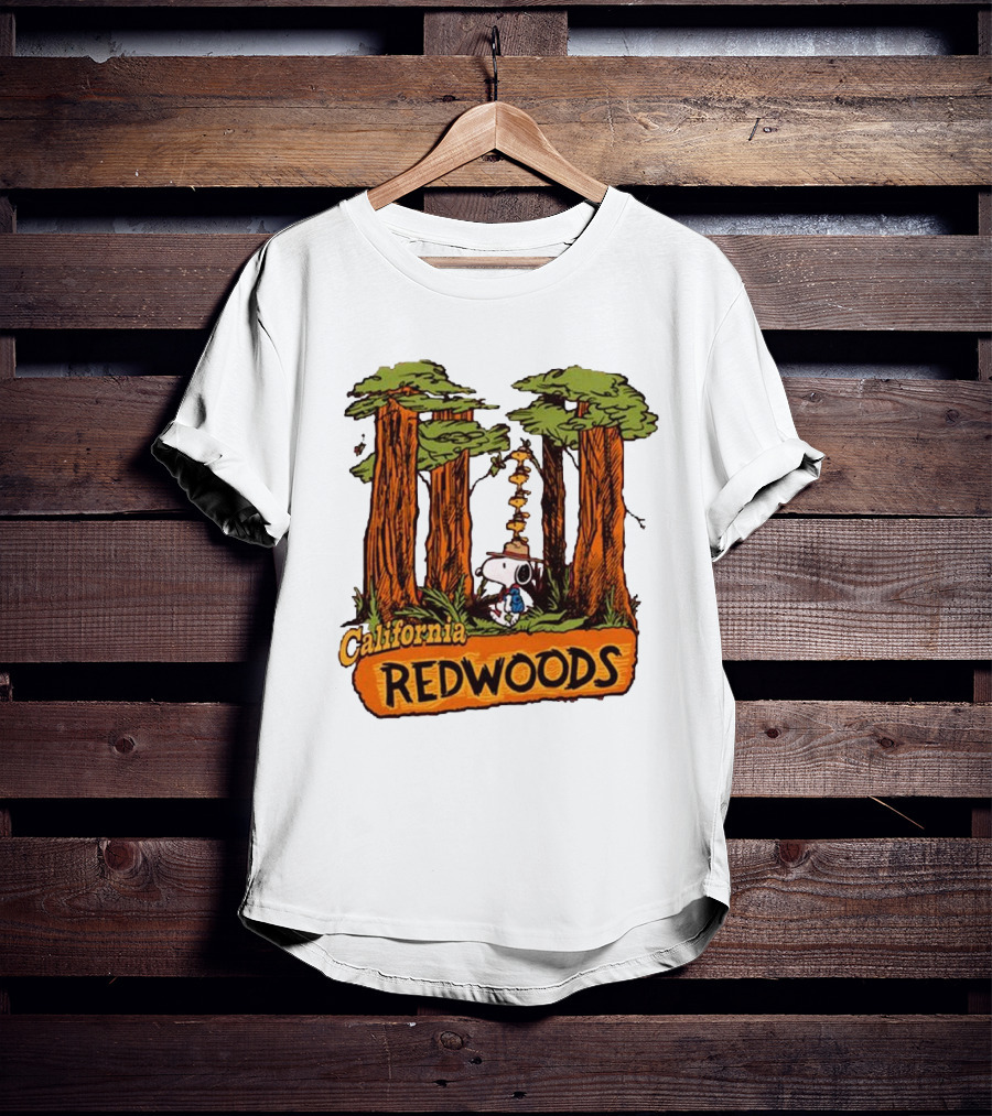 California Redwoods Snoopy Peanuts Camping Adventure T-Shirt