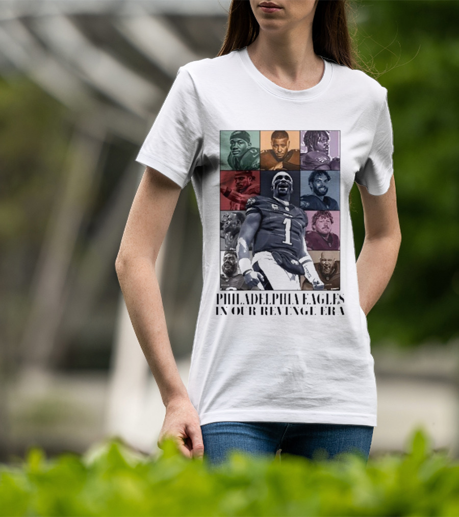 Philadelphia Eagles Revenge Era NFL Quarterbacks And Players Collage T-Shirt