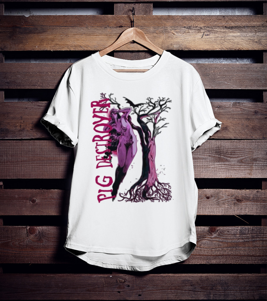 Pig Destroyer The Depths Sinister Pink Woman Abstract Tree T-Shirt