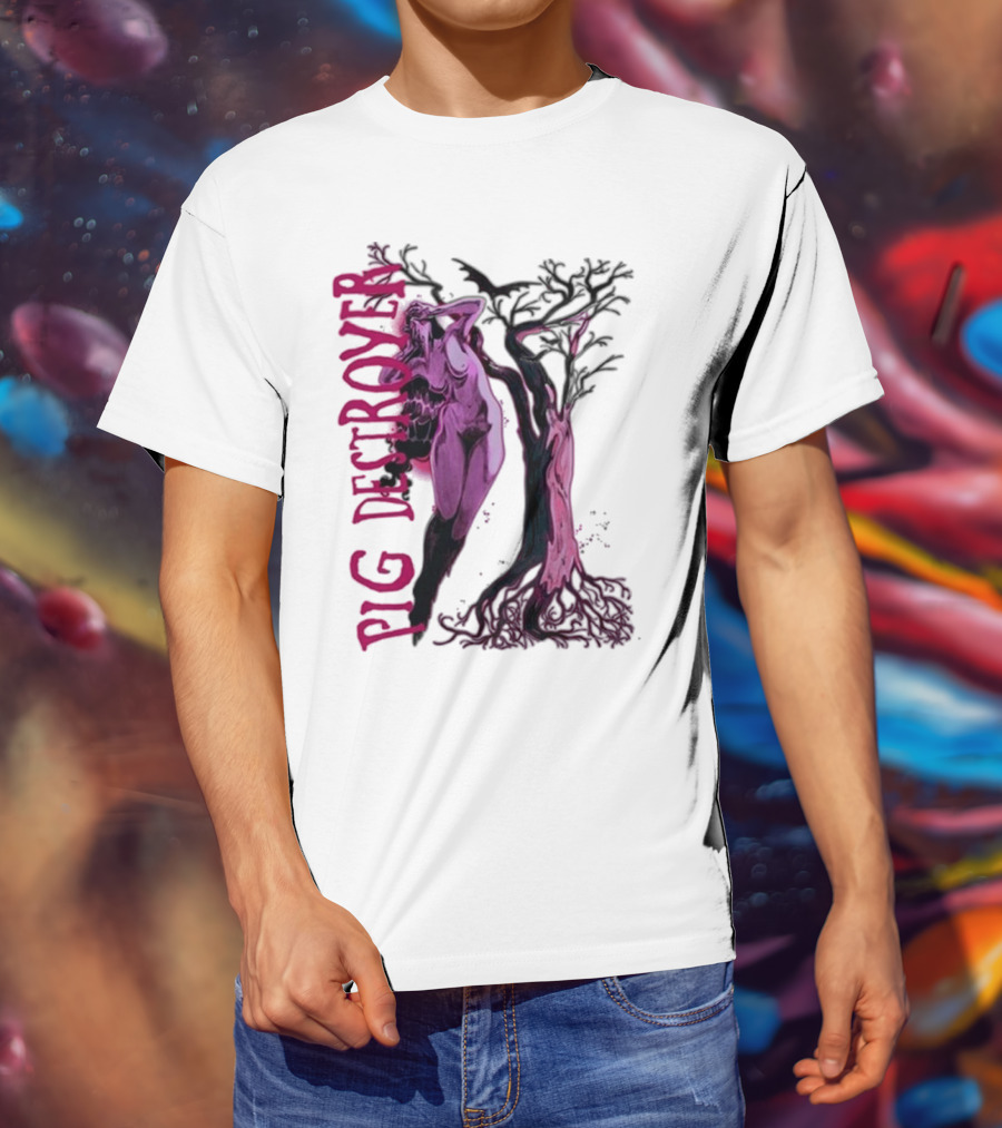 Pig Destroyer The Depths Sinister Pink Woman Abstract Tree T-Shirt