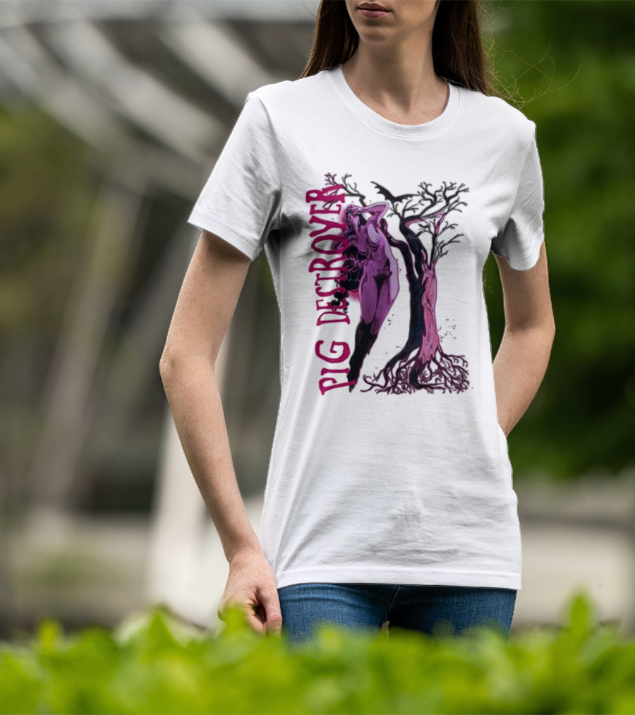 Pig Destroyer The Depths Sinister Pink Woman Abstract Tree T-Shirt