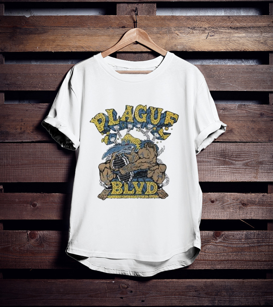 Plague Blvd Gym Boss Bodybuilder With Dumbbells T-Shirt