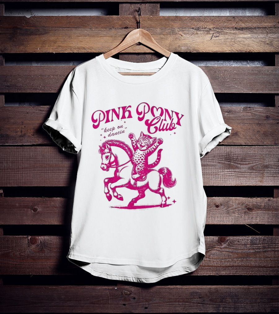 Pink Pony Club Cat Lover Disco Retro Birthday T-Shirt